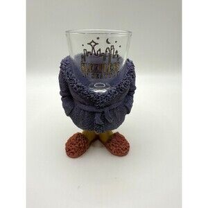 Sleepless In Seattle Shot Glass Bathrobe Slippers Cobalt Blue Ceramic Glass FUN